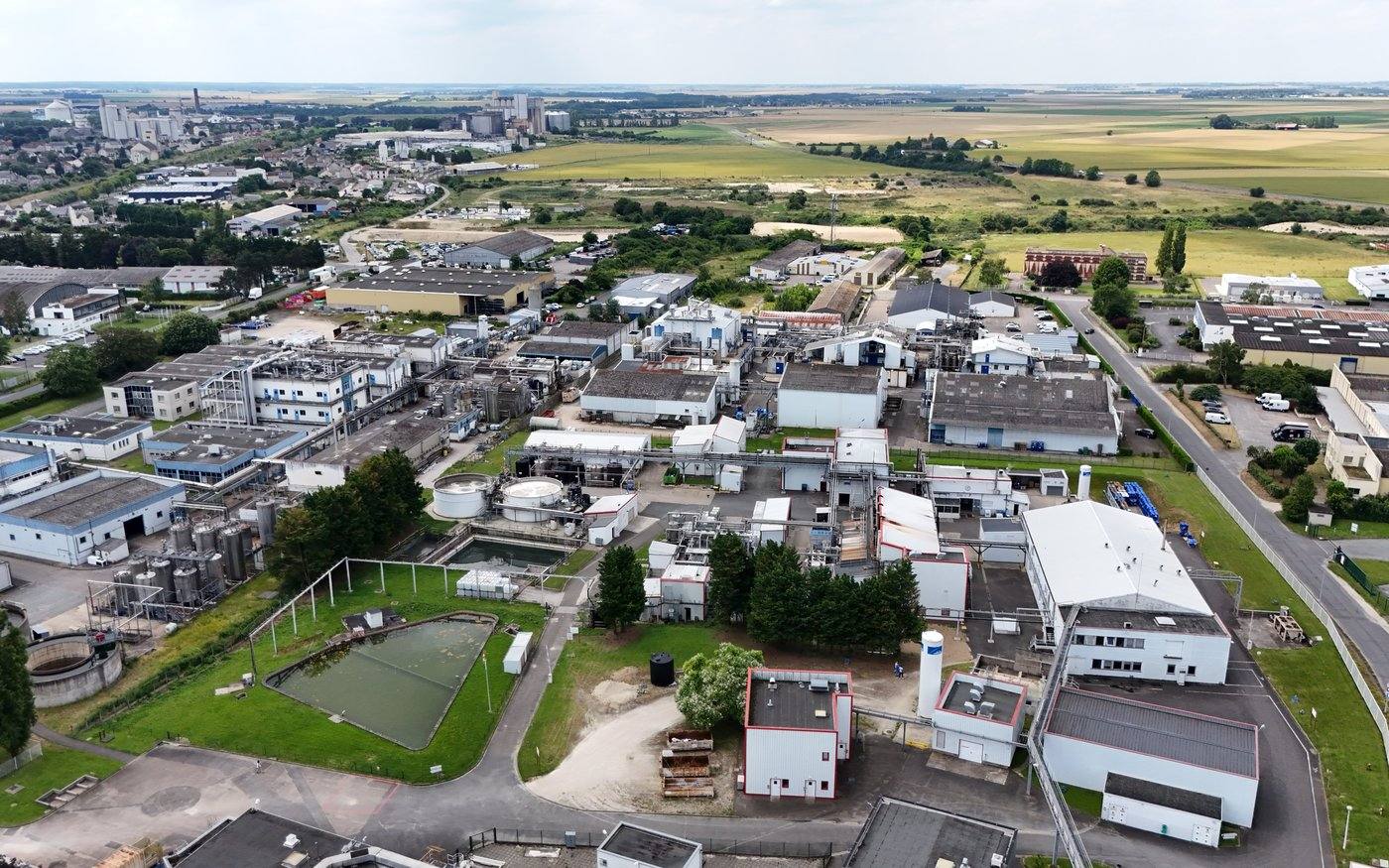 Vue aérienne d'un site industriel